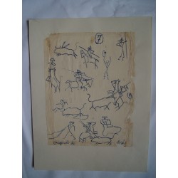 Tema taurino Dibujo de la pintora nacida en Calatayud Carmen Osés (1898-1961).