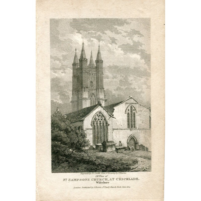 St. Sampson Kirche in Cricklade, gestochen von JC Smith nach einer Zeichnung von T. Hearne
