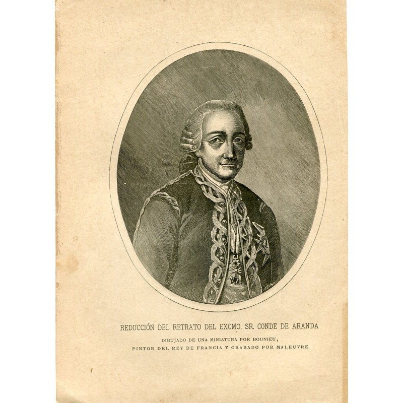 Reduction of the portrait of His Excellency the Count of Aranda, photoengraving
