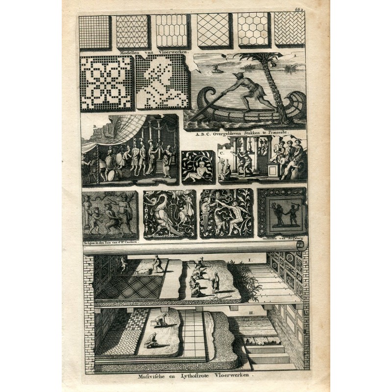 Musifische en Lythostrote Vloerwerken (dalla Bibbia illustrata olandese). 1690