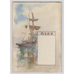 Barca Acuarela  del siglo XIX-XX