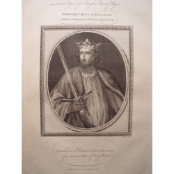 Édouard Ier, roi d'Angleterre, seigneur d'Irlande et duc d'Aquitaine. Gravé par John Goldar (Oxford, 1729 - Londres, 1795).