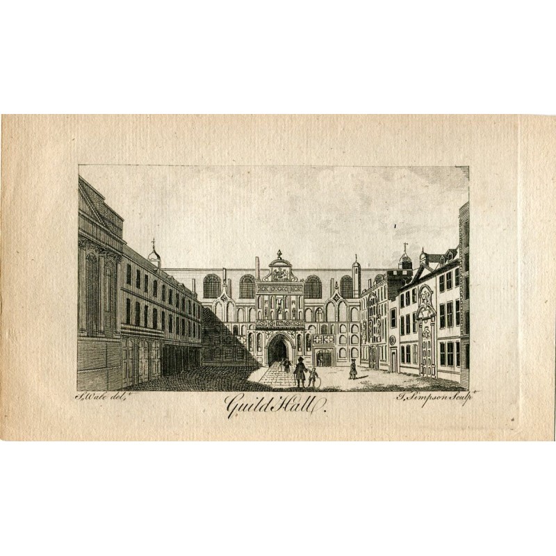 Guild Hall, gestochen von J. Simpson nach einer Zeichnung von S. Wale