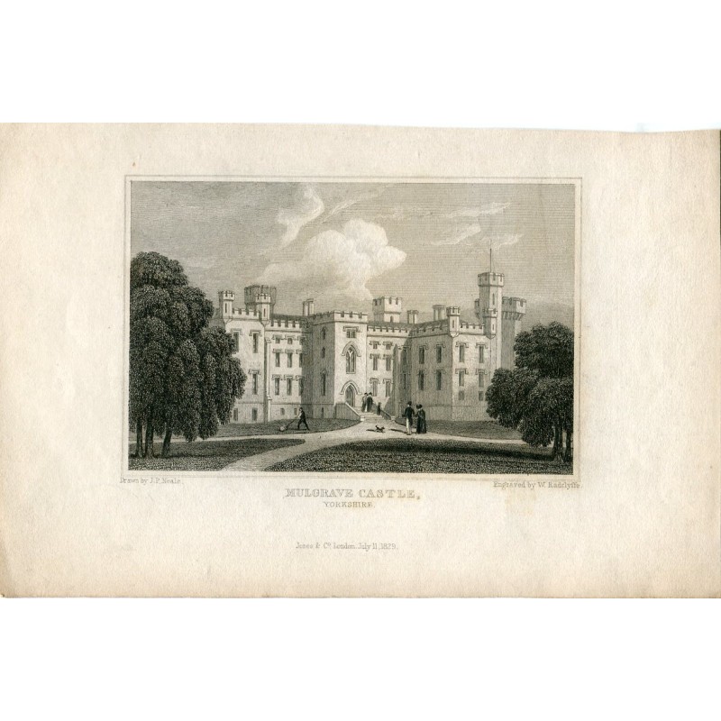 Mulgrave Castle engraved by W. Radcliffe after work by JP Neale