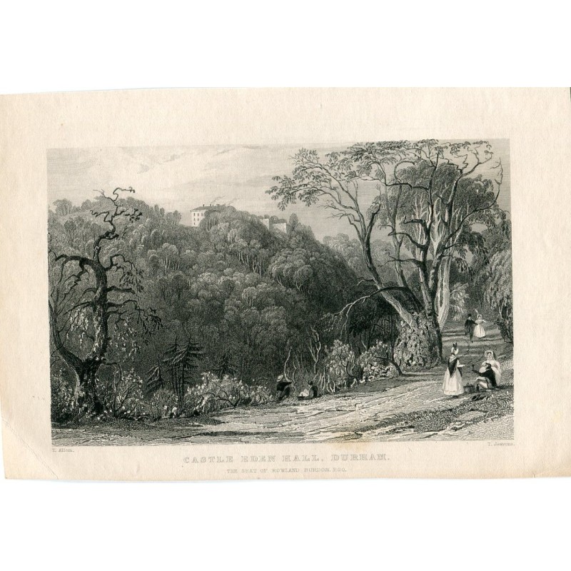 Castle Eden Hall, Durham, gestochen von T. Jeavon nach einer Zeichnung von T. Allom