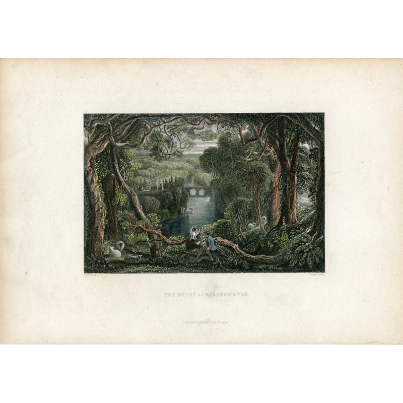 Scotland. The Braes of Ballochmyle engraved by James Gile from a work by D.O. Hill