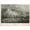 Oakhampton Castle grabado por A. Birrell de una pintura de G. Arnald