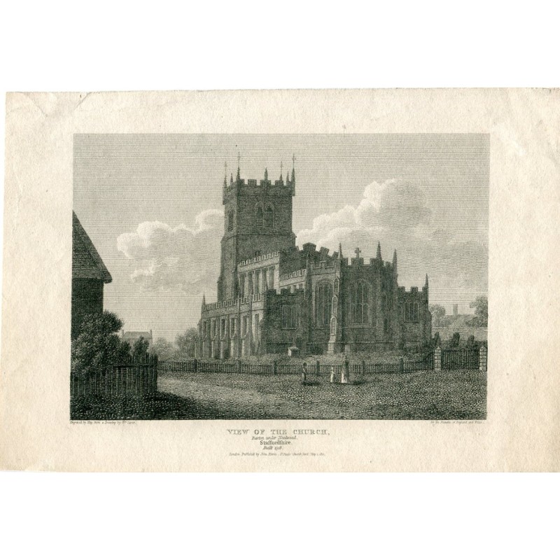 Veduta della chiesa, Staffordshire, incisa da Hay da un disegno di William Carter