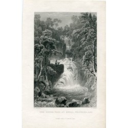 La cascata superiore a Rydal, Westmorland, incisa da T. Jeavons da un disegno di H. Gastineau