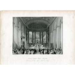 Chapelle de la cathédrale romaine de Moorfields gravée par H. Melville d'après un dessin de TH Shepherd