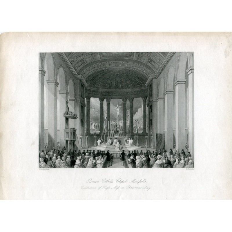Roman Cathedral Chapel Moorfields engraved by H. Melville from a drawing by T.H. Shepherd