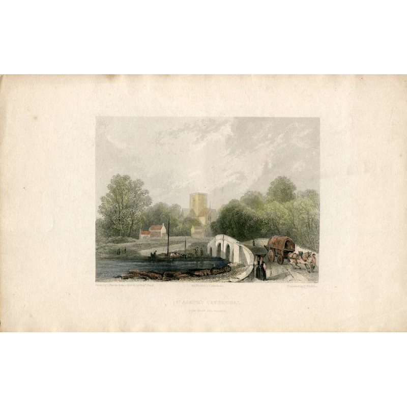 St. Asaph's Cathedral, gestochen von B. Winkles nach einer Zeichnung von C. Warren