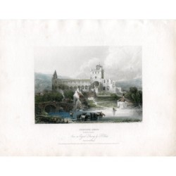 Abbaye de Jedburgh, Roxburgshire, gravée par W. Floyd d'après un dessin de David Roberts
