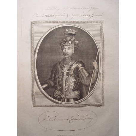 Edward Prince of Wales & Aquitain Duke of Cornwall' Grabado por John Goldar (Oxford,1729-Londres,1795)