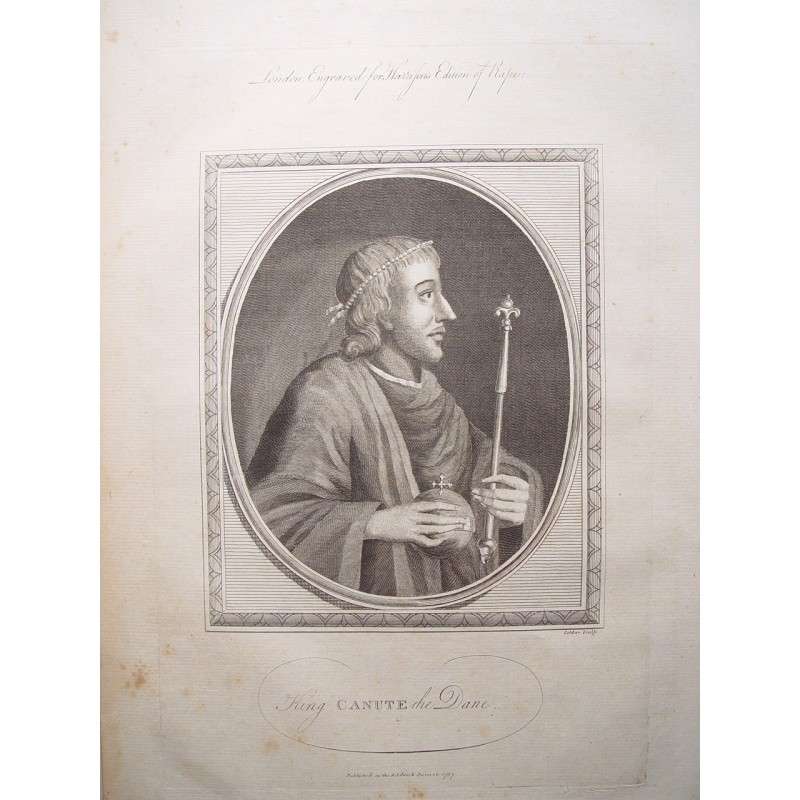 King Canute the Dane. Engraving by John Goldar (Oxford, 1729 - London, 1795)