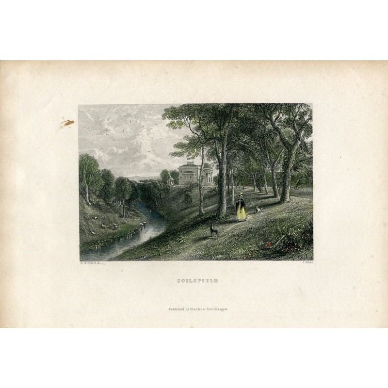 Scozia. Coilsfield, incisione di J. Giles da un disegno di DO Hill