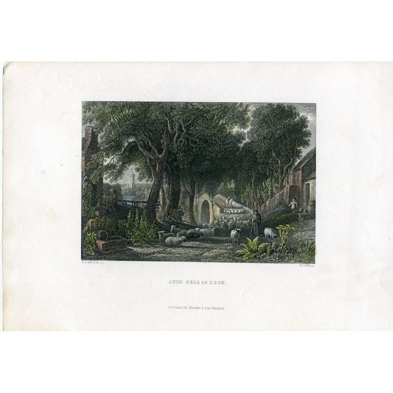 Auld Brig of Doon engraved by W. Forrest from a drawing by D.O. Hill
