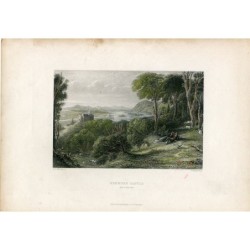 Castello di Kenmure a Loch Ken inciso da W. Richardson da un disegno di DO Hill