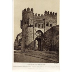 Puerta del Sol a Toledo, litografia di M. Pujadas