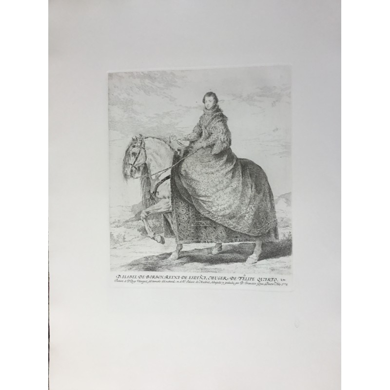 Doña Isabel de Borbón, regina di Spagna, moglie di Filippo IV, incisione di Goya