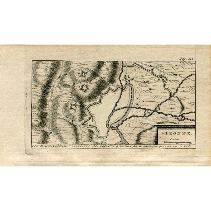 Girona. Castello di Ter Rivière. Fauxburg dei Capucins. Fortini par la montagne