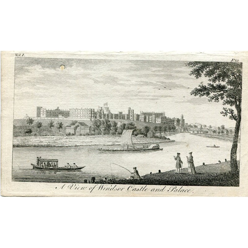 Vue du château et du palais de Windsor, gravure réalisée en 1800.