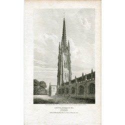Gravure du clocher de Louth de 1807 par H. Le Keux d'après un dessin de T. Espin