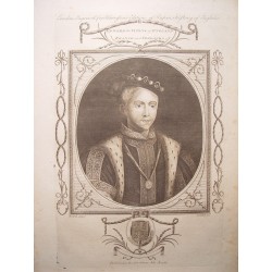 Edward VI. King of England & France and Ireland' Grabado por John Goldar (Oxford,1729-Londres,1795). Siguiendo obra de Holbein.