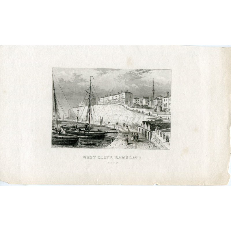 West Cliff Ramsgate, gravure du Kent