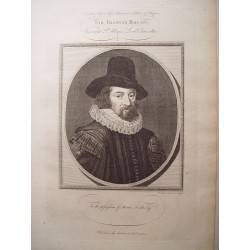 Sir Francis Bacon, Viscount St. Albans, Lord Chancellor'. Grabado por A. Bannerman.