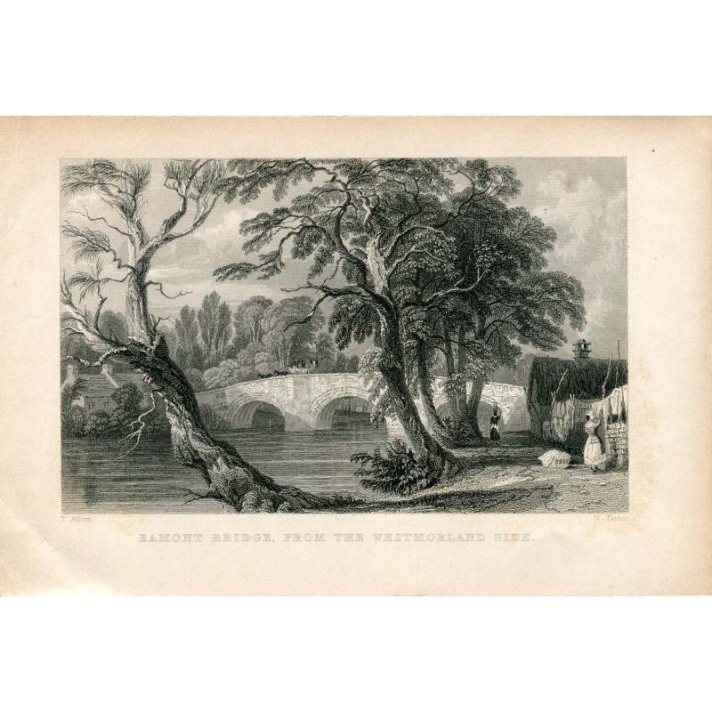 Ponte Eamont dal lato Westmorland inciso da W. Taylor, disegnato da T. Allom