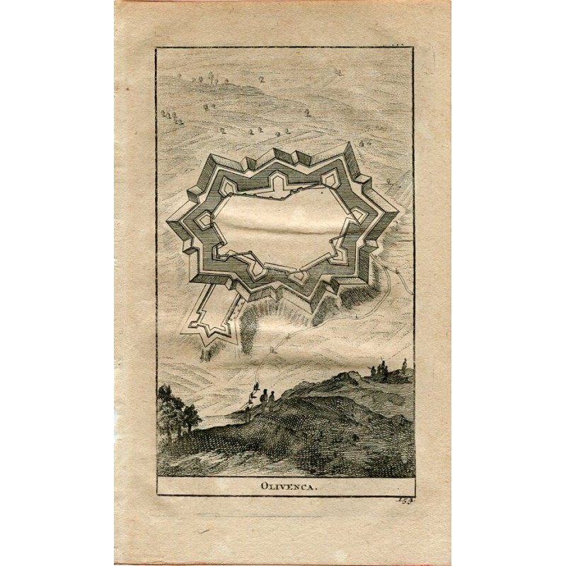 Badajoz. Olivenza. Kupferstich von Peter Vander Aa, 1707 (Alvarez de Colmenar)