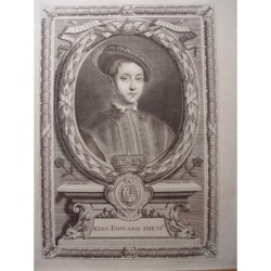 Le roi Édouard VI. Gravure de P. Vanderbanck, d'après une œuvre d'Édouard Lutterel.