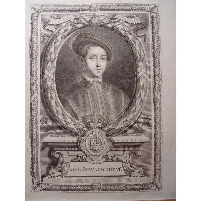 Le roi Édouard VI. Gravure de P. Vanderbanck, d'après une œuvre d'Édouard Lutterel.