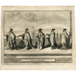 Ritter aus Portugal - Antiker Stahlstich - Pieter Van der Aa (Alvarez de Comenar). 1715.