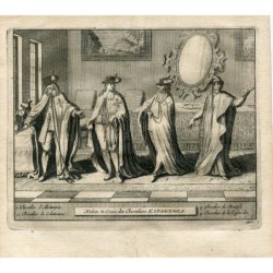 Habitudes & Croix Chevaliers Espagnols gravés par Van der Aa (Alvarez de Colmenar) en 1815