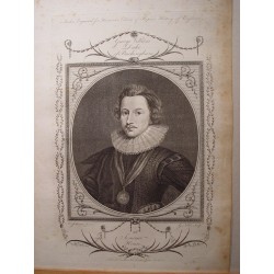 George Villiers, Duke of Buckingham. Grabado por George Noble. Pintó C.Johnson