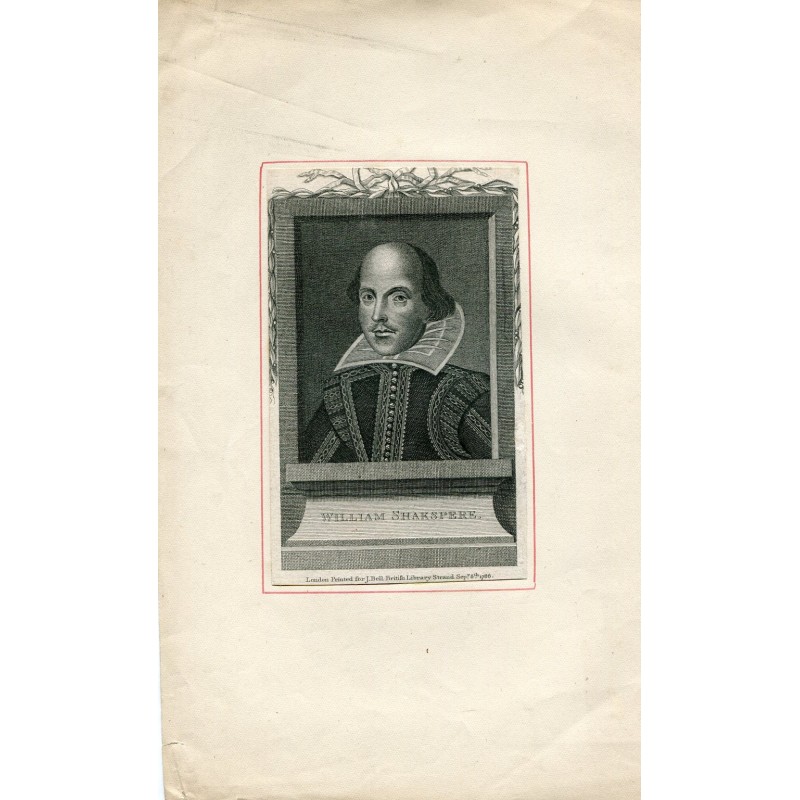 William Shakespeare grabado por J. Bell para British Library en 1786