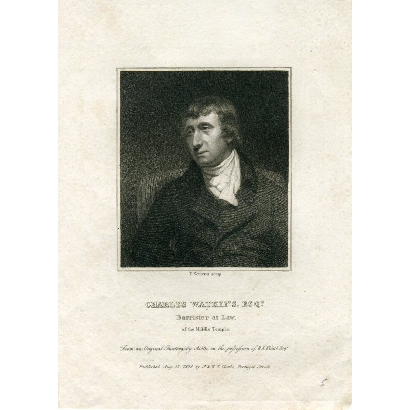 Charles Watkins Esq. Gravé par E. Scriven