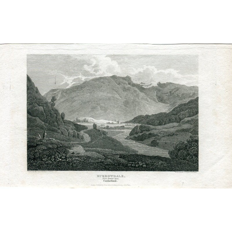 Burrowdale, Cumberland, incisa da Hay nel 1811 da un disegno di A. Wilson