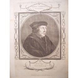 Thomas Cromwell, Earl of Essex. Grabado por I. Absolam, siguiendo la obra de Hans Holbein.
