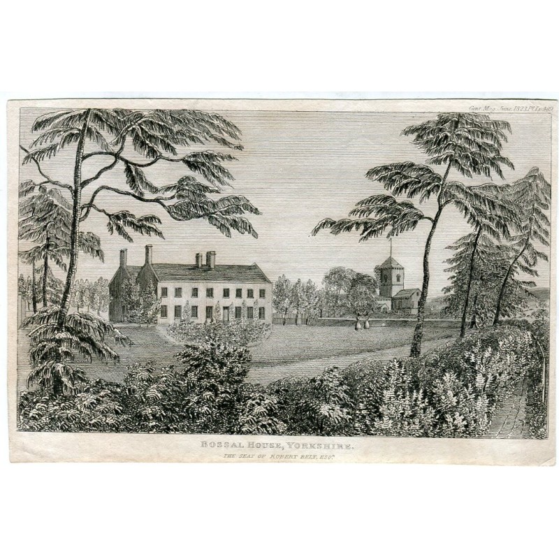Bossal House, Yorkshire, engraving made in 1830