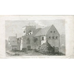 Église de Berkswell, Warwick SE Gravure, dessinée par G. Yates 1824