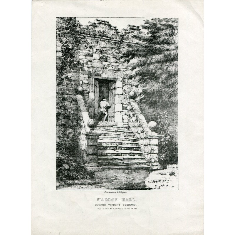 Haddon Hall disegnata su pietra da S. Rayner