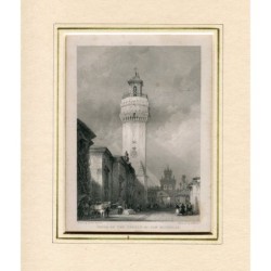 Tour de l'église Saint-Nicolas. Cordoue, Espagne. Gravure vers 1880.