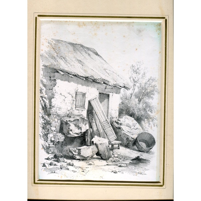 Haus. Lithographie von Jean Jacottet