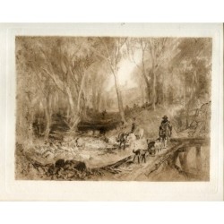 Chasseurs dans un bois. Frank Short d'après J.M.W. Turner. 1896