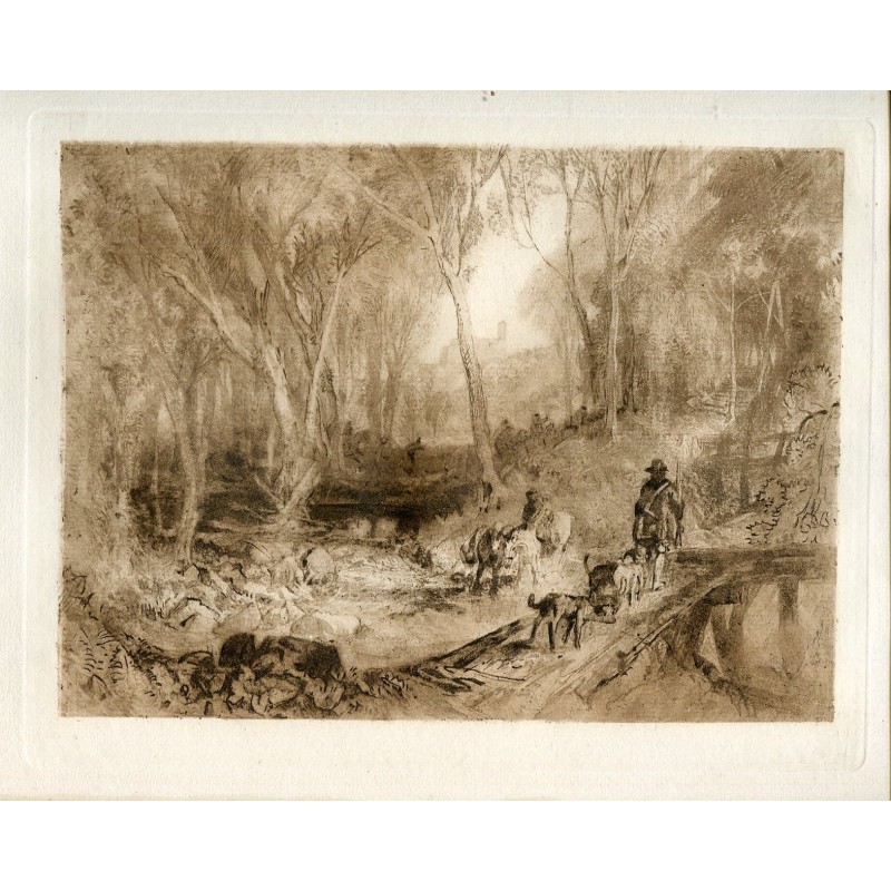 Chasseurs dans un bois. Frank Short d'après J.M.W. Turner. 1896
