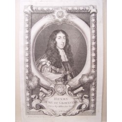 Henry Duke of Gloucester'. Drawn and engraving by George Vertue en 1736.