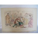 Senk a toujours dit qu'il pouvait le polir. Gravure en couleur par John Leech&Phiz. en 1840-1855
